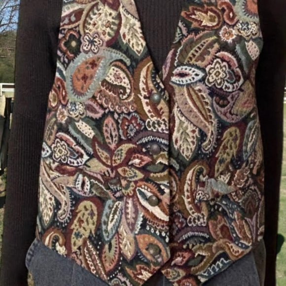 Vintage 90s Compagnie Internationale Express Tapestry Vest Embroidered Vest - Picture 9 of 12